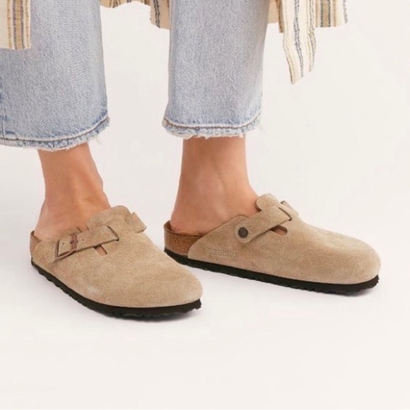 Birkenstock Shoes Boston Soft Bed Birkenstock Clog Taupe Poshmark